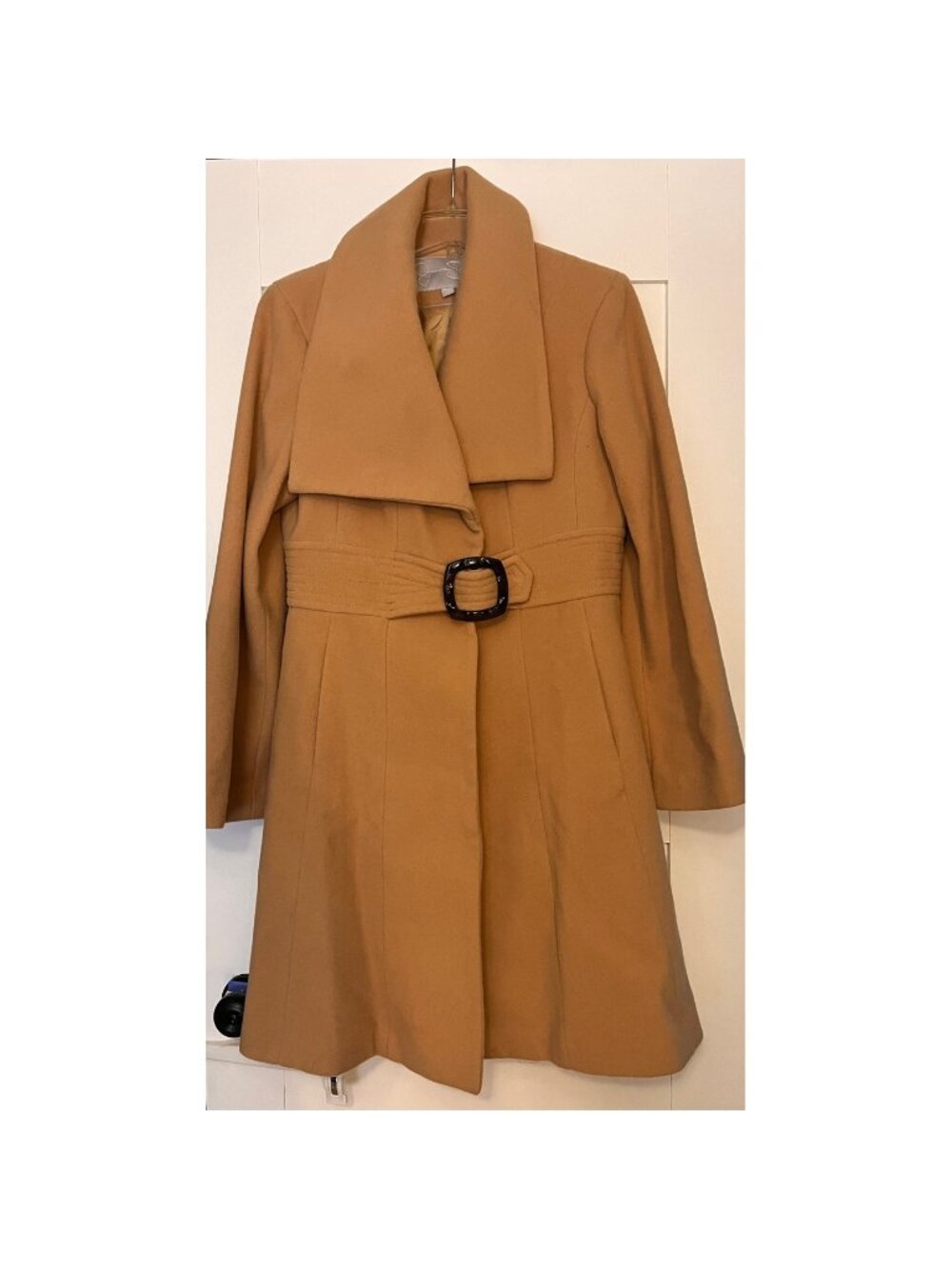 Jessica Simpson XL Camel Wool Blend Belted Fit & Flare Coat